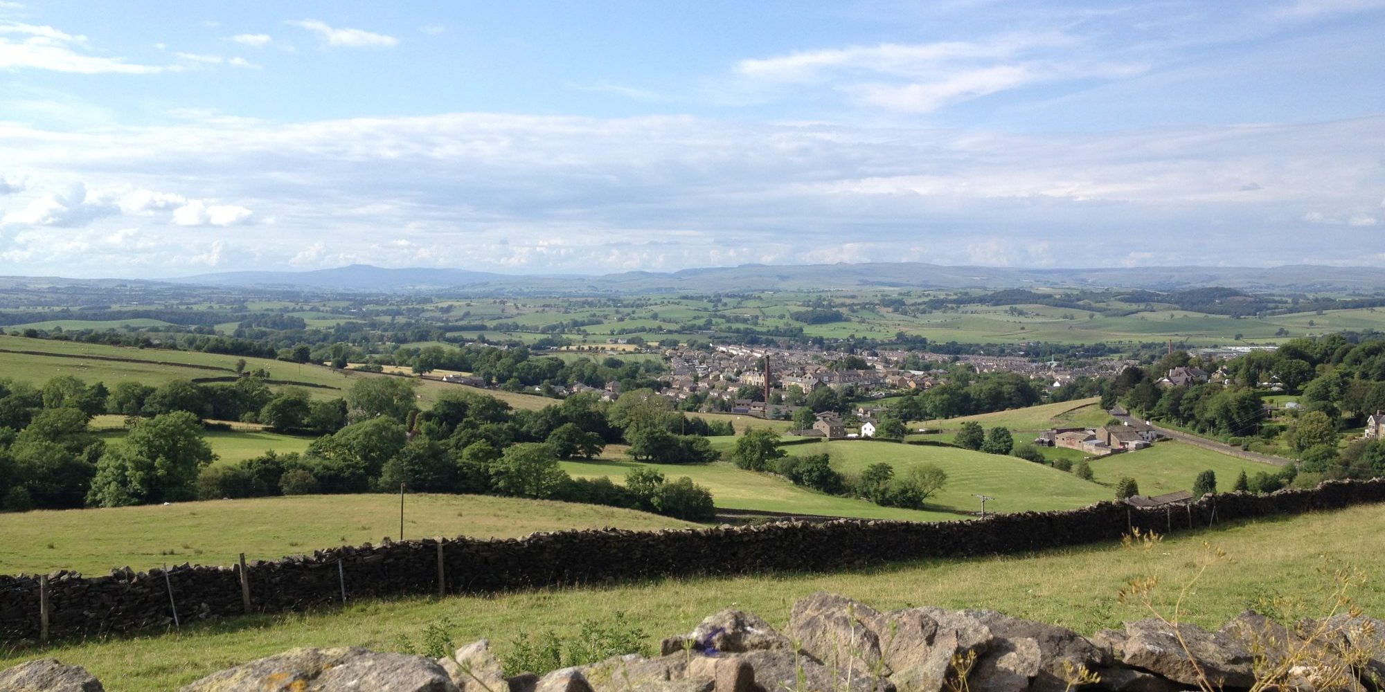 View across Barnoldswick to the Yorkshire Dales National Park