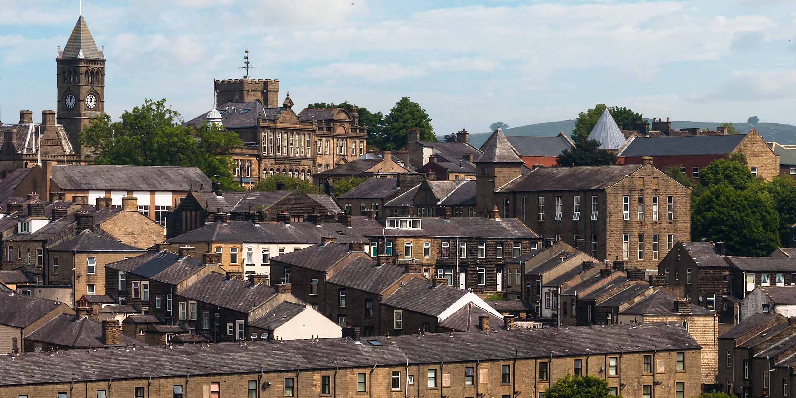 photo of the view across the rooftops of colne