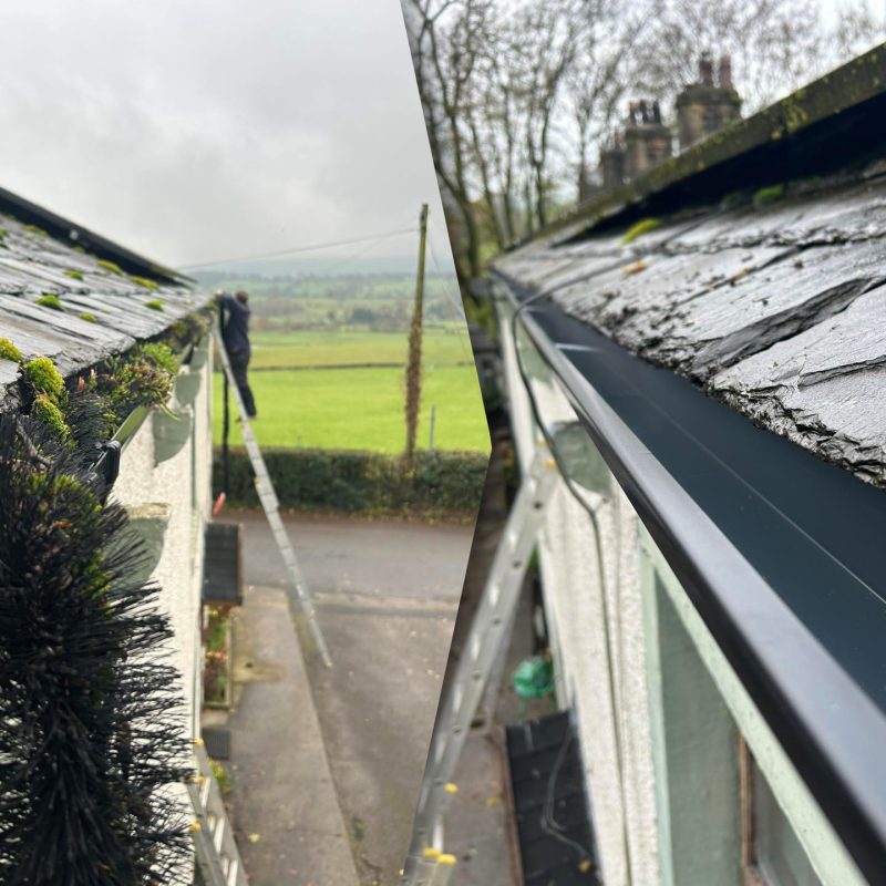 guttering replacement example before and after